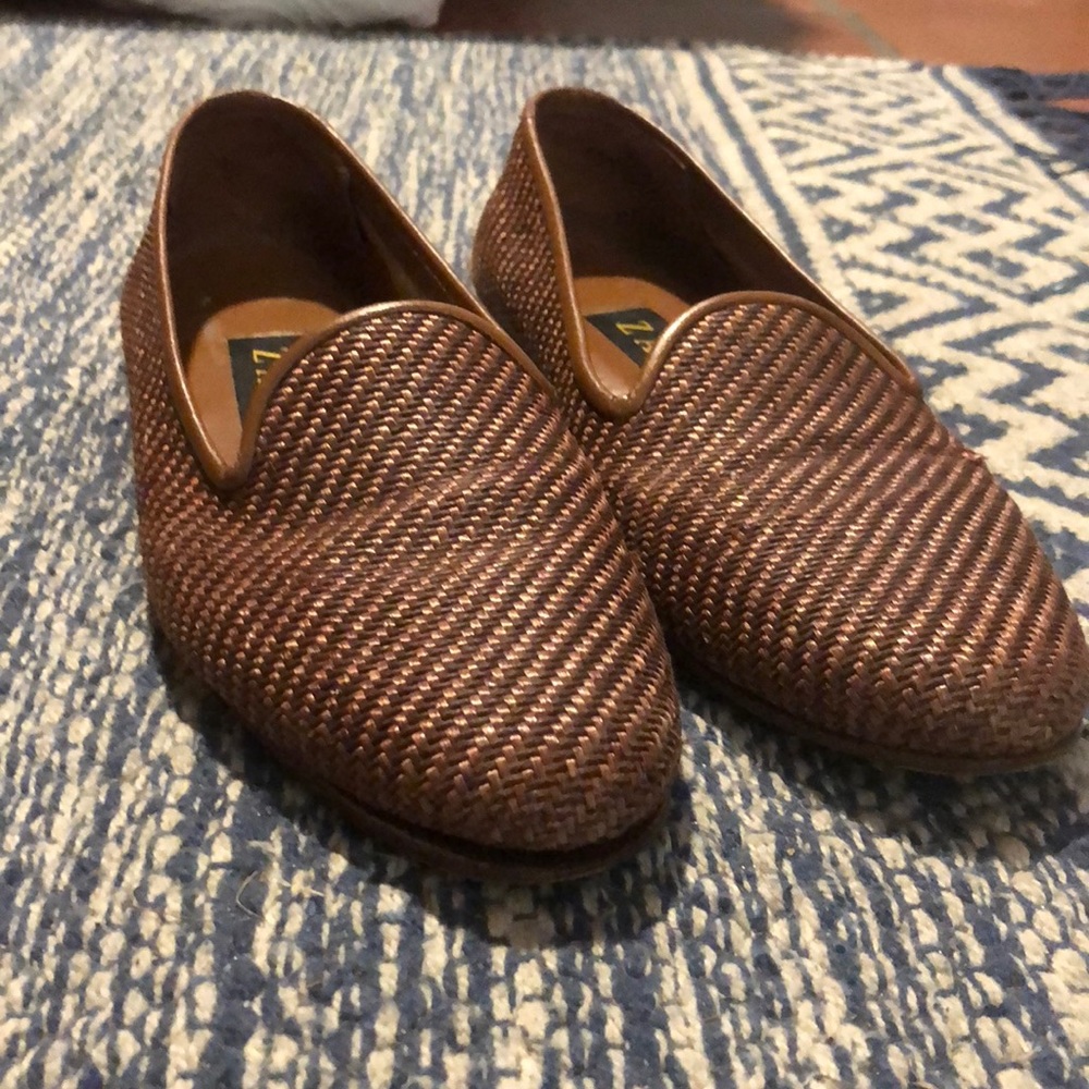 Zalo Loafers Brown Woven size 7